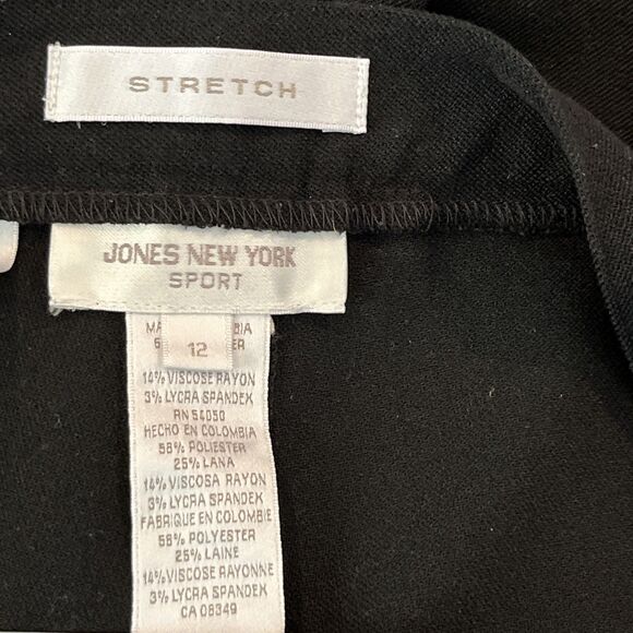 Jones New York Sport Stretch Dress Pants Womens  Black Straight Leg Size 12 - Picture 6 of 9